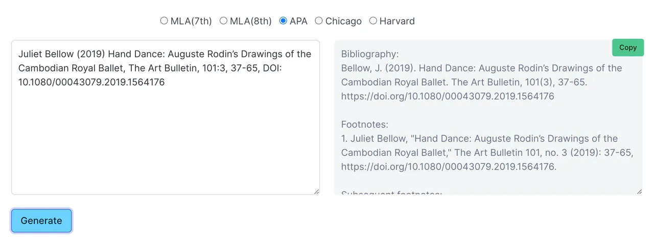 APA Citation Generator Format