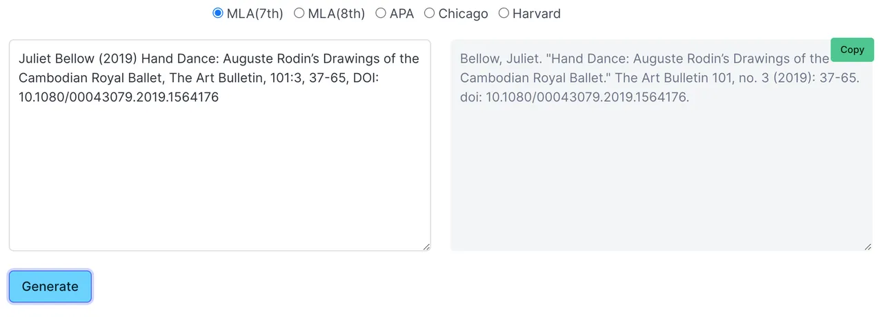 MLA 7th Citation Generator Format